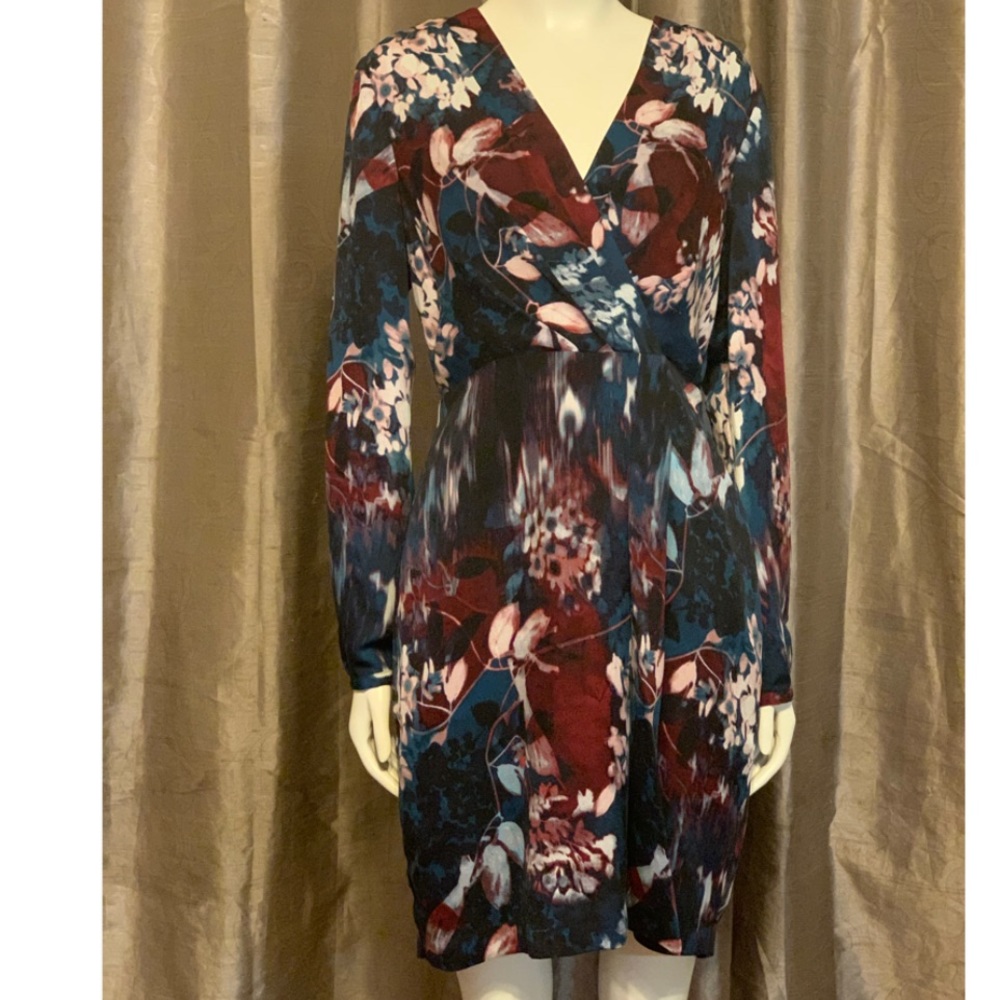 Adrianna Papell Floral Faux Wrap Dress